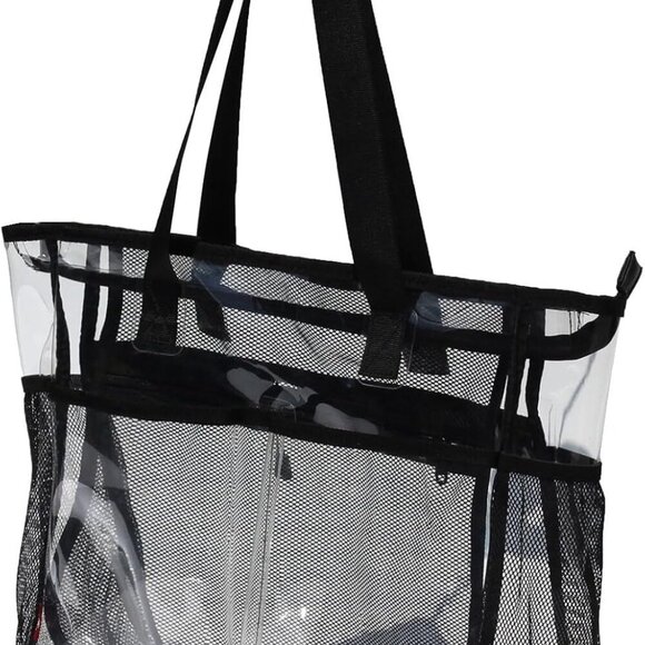 Lightweight Clear Tote Bag with Strong Shoulder Strap - 19x6x14 for Easy Carry - Picture 3 of 9